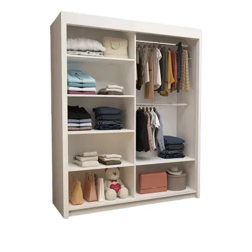 180CM-SLIDING-MIRROR-UK-WARDROBE Berlin 180cm white sliding wardrobe with mirrored doors, perfect for bright, stylish interiors.