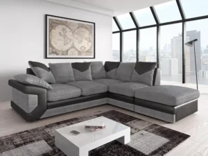 Dino Right Corner Sofa – Modern Jumbo Cord & Leather, Spacious Seating