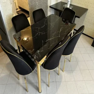 Luxury gloss dining black table with 4 or 6 chairs in Birmingham