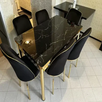 Luxury gloss dining black table with 4 or 6 chairs in Birmingham