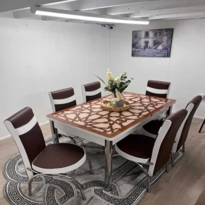 White & Brown Dining Table Set in London