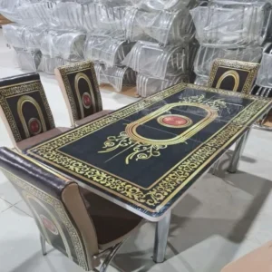 Luxury black and gold dining set with classic Arabic design