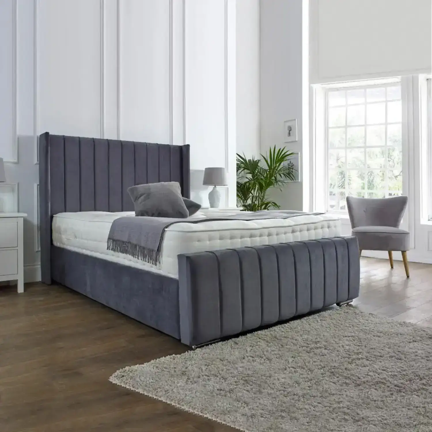 Luxury ottoman wingback bed frame in UK